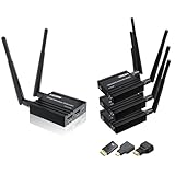 Wireless HDMI Transmitter and Receiver 4k Decodierung, One Transmitter and Three Receivers, Long Range Wireless Transmission 656FT/200M, Plug-Play, 2.4/5.8G for PC/Laptop/TV to Monitor/Projector/HDTV