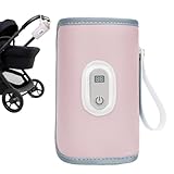 Babyflaschenwärmer – Milchheizhülse mit einstellbarer Temperatur, digitale Anzeige für Muttermilch und Milchnahrung, sicherer tragbarer Milchwärmer für Kleinkinder, , Mädchen, Eltern, Zuhause, R