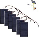 6 Stück 62 x 36 mm Mini Solarpanel, 3V 0,27W 90mA Mikro-Mini-Solar-Panel-Zellen Sonnenkollektor Mikro Solarmodule für Sonnenenergie Heimwerken DIY Wissenschaft Projekte Akku-Ladegerät