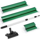 Ricyea Flächenspachtel Set, 3-tlg. Spachtel Werkzeug und 0.7 m bis 1.57 m Teleskopstange mit Adapter, Glättungsspatel-Kit für professionelle Anwendungen (250mm, 600mm, 800mm)