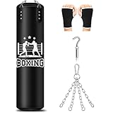 JUOIFIP Boxsack Hängend, Ungefüllt Boxsack Erwachsene, Microfiber Leder Schwere Tasche für das Training Kickboxen Fitness MMA Grappling Muay Thai Karate