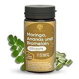 Bromelain Forte Entwässernd 5000 GDU - Anti-Cellulite und Entwässernd | Bio Moringa, Ananas und Bromelain | 60 Anti-Cellulite Kapseln RedMoringa | Der Einzige mit Moringa | RedMoringa