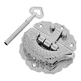 HOLIDYOYO Kleiner Schließriegel mit Schlüssel Retro Metall Kastenschloss Abschließbarer Riegelverschluss für Schmuckkästchen Koffer und Aufbewahrungsboxen Vintage Schrankverschluss