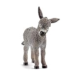 schleich 13746 Esel Fohlen, für Kinder ab 3+ Jahren, FARM WORLD - Spielfigur, Grau