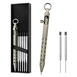AUAUY Bolt Action Pen, Taktischer Stift, Druckkugelschreiber mit 5 Auswechselbare Mine und Geschenk Box, 1mm Unterschrift Kugelschreiber, Tactical Pen für Business Büroschreibstift (Bronze)