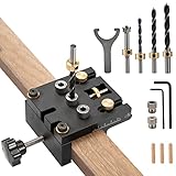 3-In-1 Doweling Jig Kit, 6/8/10mm Bohrschablone Praktische Dübelhilfe Auf,die Holzbearbeitung Taschenloch Jig Kit