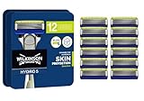 WILKINSON SWORD - Hydro 5 Rasierklingen für Männer | Feuchtigkeitsspendendes Gel und umklappbarer Trimmer | Packung mit 12 Rasierklingen