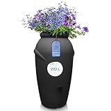 YourCasa Regentonne 210 Liter [Amphore Design] Regenfass Frostsicher aus Kunststoff - Regenwassertonne mit Wasserhahn - Regenwassertank Garten Regenwassersammler Wasserfass Wassertonne (Anthrazit)