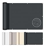 AXT SHADE Balkon Sichtschutz Wetterfest 90x300cm Balkonverkleidung Balkonabdeckung Balkonbespannung Blickdichte UV-Schutz und Windschutz mit Kabelbinder für Balkongeländer-Anthrazit