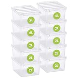 SmartStore Aufbewahrungsbox mit Deckel klein 2 L – 10 transparente und stapelbare Plastik Boxen mit Clipverschluss weiß – Kunststoff BPA-frei und lebensmittelecht – 21 x 17 x 11 cm - 10 Jahre Garantie