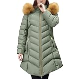 unilarinna Wintermantel Damen Winterjacke Mit Fellkapuze Lang Puffer Jacke Warm Gefüttert Winterparka Winter Mantel Parka Steppmantel Reißverschluss Daunenmantel Jacke Damen Mäntel Für Übergangsjacke