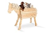 Holzpferd Niels für Draußen von PINOLINO - Spielpferd und Pferd zum Reiten für Kinder - Kreativität, Fantasie, Motorik - naturbelassenes XL Holz Pferd mit Mähne - Voltigierpferd