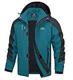 TACVASEN Softshelljacke Herren Windbreaker Allwetterjacke Wasserdicht Atmungsaktiv Wanderjacke Männer Trekking Jacke Herbstjacke (M, Seeblau)