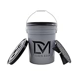 DM Autoteile 152387 XXL 20 Liter Car Auto Wasch Eimer mit Sieb und Deckel Grau Wascheimer KFZ
