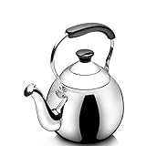 Wmmner Gooseneck Whistling Edelstahl-Teekanne, Top-Teekanne mit ergonomischem ergonomischem Griff, geeignet für lose Tee-Kaffee