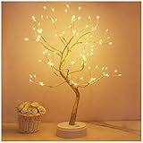 Kinamy LED Lichterbaum, 108 LED Deko Lampe Leuchtzweige 8 Modi LED Baum Dimmbar, LED Lichterkette mit Batterie, Beleuchtete Zweige Deko mit Fernbedienung Timer Lichterbaum LED - Goldene Zweige