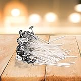 Hyuduo 100pcs Low Smoke Candle Docht, Umweltfreundliche Baumwollfäden -Kerzen -Docht mit 100 Stück, Einfach zu Bedienen für Paraffin, Stearinsäure, Soja, Bienenwachs (10 cm)