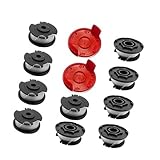 ZAPYVET Ersatz-Spulenfaden for Rasentrimmer von Einhell, for GE-CT 18/28 Li und GE-CT 18/28 Li TC, 1,6 mm, 4,9 m, Nylon-Ersatzfaden for Rasentrimmer (10 Spulen + 2 Abdeckungen)