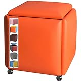 Stapelbar Sofa Stuhl Hocker Cube 5 in 1, Kombisitzwürfel Fußhocker, Fußhocker, Polsterhocker, Sitztruhe, Schuhbank, Sitzhocker mit Rollen, Fußstütze Ottomane Cr, Gelb 3, 45x45cm
