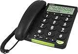 DORO - Doro PhoneEasy 312cs - Schnurgebundenes Festnetztelefon - Große Displayanzeige - Extra große Tasten - Freisprechfunktion - Lautstärkeregler - Anrufanzeige - Schwarz
