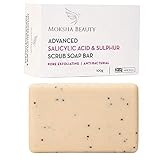 Schwefelseife mit Salicylsäure Stückseife - Gesichtsseife und Körperseife Akne Behandlung, Mitesser, Pickel, unreine, fettige und empfindliche Haut, porentiefe Reinigung - 100g