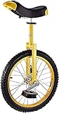 Einrad 18 Zoll, Einzelrad-ausgeglichenes Fahrrad, geeignet for Erwachsene mit Einstellbarer Höhe von 140–165 Zentimetern (Color : Giallo)