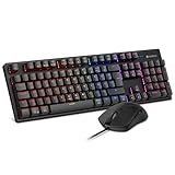 KOORUI Gaming Tastatur Maus Set, Mechanisch Maus Tastatur...