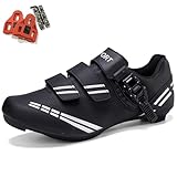 PENXZT Herren Damen Fahrradschuhe Rennradschuhe MTB Kompatibel mit Peloton Look SPD SPD-SL Delta Lock Pedal Entsperren Schuhe Rennrad Schuhe,Schwarz,41 EU