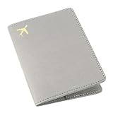 ILIYAH Reisepasshüllen Reisemappe Reisepasshülle Leder Passport Holder Reisezubehör Reisepasshülle Karten und Banknoten Dürfen Eingefügt Werden(Grau)