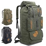 JWW Leichte Trekkingrucksack, Wasserdichter Wanderrucksack, Multifunktionale Trekkingrucksäcke, Camping Rucksack, Survival-Jagdrucksack (Color : Military green, Size : 100L)