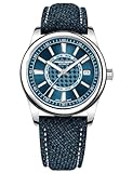 Herrenuhr Pagani Design Automatik Uhren Herren Edelstahl 100M Taucheruhren NH35 Mechanische Fashion Business Armbanduhren für Herren（Nylon-Leder-Blau）