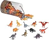 Terra 60-teilig Dinosaurier Figuren Sammlung Dinos Spielzeug Set – Tyrannosaurus Rex, Triceratops, Stegosaurus und mehr – Spielzeug ab 3 Jahren