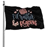 Robuste Haus Hof Flagge Premium Fahnen Ich Würde Lieber Lesen 90X150Cm Fahne Für Bar Paraden Restaurants