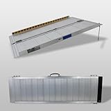 TRUTZHOLM Rollstuhlrampe klappbar 122 cm Traglast 272 kg Alu grau geriffelt Auffahrrampe