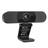 eMeet 1080P Webcam - C980PRO Webcam mit Mikrofon und Lautsprecher, Full HD Webcam mit Objektivabdeckung, 90 ° Sichtfeld, Automatische Lichtkorrektur, Plug & Play, für PC, Skype, Konferenz