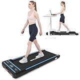 GEARSTONE Laufband für Zuhause,Walking Pad mit Fernbedienung und LCD-Anzeige,Laufband Schreibtisch 1-6 km/h,leiser mit großem Laufbereich,Bluetooth Lautsprecher,für Zuhause/Büro (Schwarzblau)