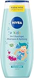 NIVEA KIDS 3in1 Duschgel, Shampoo & Spülung, Pflege und Reinigung für Kids mit magischem Apfelduft, extra milde, seifenfreie Haar- und Hautpflege für Kinder (250 ml)