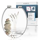 SCHÜTTE WC-Sitz BALANCE mit Absenkautomatik aus Holz, hochwertiger Toilettendeckel mit 175kg Belastbarkeit, Toilettensitz mit Brille, Klodeckel für WC, MDF Holzkern Klobrille mit Motiv