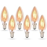 CROWN LED E27 LED glühbirne kerzenform - Warmweiße - Energieeffizient E-Klasse - Entspricht 38W Glühlampe - Langlebig - Ideal für Zuhause, Restaurants, Stoßfest - 9,9 x 3,5 cm - Set von 6