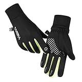 Winterhandschuhe für Jungen und Mädchen, Ski-, Schneehandschuhe, Thermo, warm, Touchscreen, Anzug zum Laufen, Radfahren, Wandern, Fahren, Gehen, Tippen, Sport, Fußball, Gaming (Grün, XL)