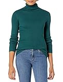 Amazon Essentials Damen Leichter Langarm-Rollkragenpullover mit schmaler Passform, Tannengrün, M