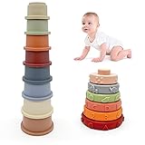 AESTEMON Baby Spielzeug ab 6 Monate, Stapelturm Stapelbecher Montessori Spielzeug ab 1 Jahr, Motorikspielzeug Babyspielzeug 6 8 9 Monate 1 2 3 Jahre Jungen & Mädchen Geschenk