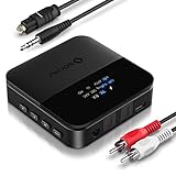 SONRU Bluetooth Transmitter Empfänger für TV, Bluetooth Audio Adapter, AptX HD Low Latency Bluetooth Sender für 2 Kopfhörer Lautsprecher Stereoanlage, Große Reichweite, TOSLINK/RCA/AUX/Optisch