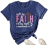 Damen-Sportshirt, Motiv: Berg, Sonnenaufgang, Abenteuer, Wandern, Camping, Workout, lockere Passform, Activewear Rise and Shine Give God The Glory Shirt, Marineblau-F, Mittel