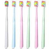 6 Stück Extra Weiche Zahnbürsten Tiefe Reinigung der Zahnzwischenräume Handzahnbürste mit Bürstenkopfschutz Konische Zahnbürste für empfindliche Erwachsenenzähne Zahnfleisch
