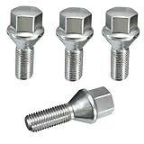 VBNYBA Radnabenmuttern Kompatibel Mit E21 E30 E36 E46 E90 E91 E92 E93 3er Serie 1975–2012. 4 Stück Radmutternbolzen Radbolzen M12 X 1,5 Mm Reifenschrauben