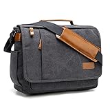 Estarer Umhängetasche/Laptoptasche 15.6 Zoll für Arbeit Uni aus Canvas Grau