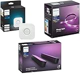 Philips Hue Bridge White & Color Ambiance Indoor Lightstrip 2m Play 2er Pack (Weiß)