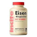 Incite Nutrition Sanfte Iron tabletten 28 mg. 6-monatiger Vorrat Nahrungsergänzungsmittel Eisen Hochdosiert für Frauen & Männer. Leicht zu Schluckende Tabletten. Geeignet für Vegetarier & Veganer