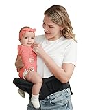 Babymust Babytrage mit Hüftsitz, Fortschrittlicher Verstellbarer Hüftgurt & Mehrere Taschen, Ergonomischer Hüftsitzträger für Neugeborene Kleinkinder bis zu 30 kg, Schwarz